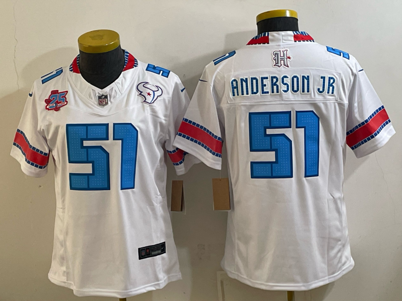 Women Houston Texans #51 Anderson Jr white 2026 Nike NFL Jersey 091502